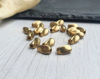 8 x 4.5mm Raw Brass Twist Beads | Brass Spacer Beads | 20 Pcs