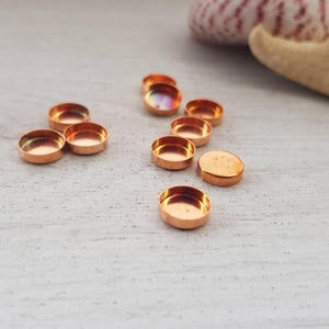 8mm Copper Round Bezel Cups | 5/10 Pieces