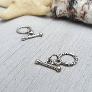 Matte Silver Plated Twisted Toggle Clasp | 2 Sets