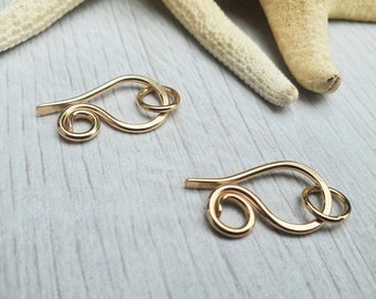 14K Gold Filled Hook And Eye Clasp | Handmade Findings | 16 Gauge