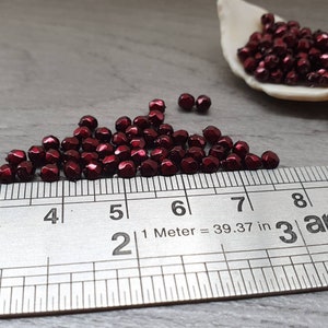 3mm Jet Heavy Metal Burgundy Czech Glass Firepolish Beads 50 Pcs image 4