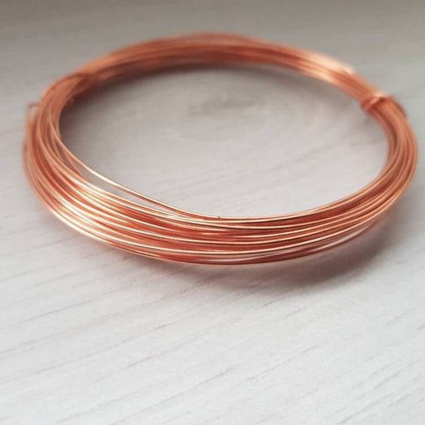 20g (0.8mm) Bare Copper Round Wire | Dead Soft | Jewellery Making Wire | 6 Metres