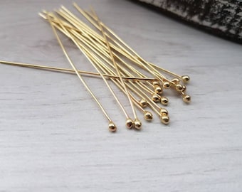 20g (0.8mm) Brass Ball Head Pin | 20 Pieces | Jewellery Components