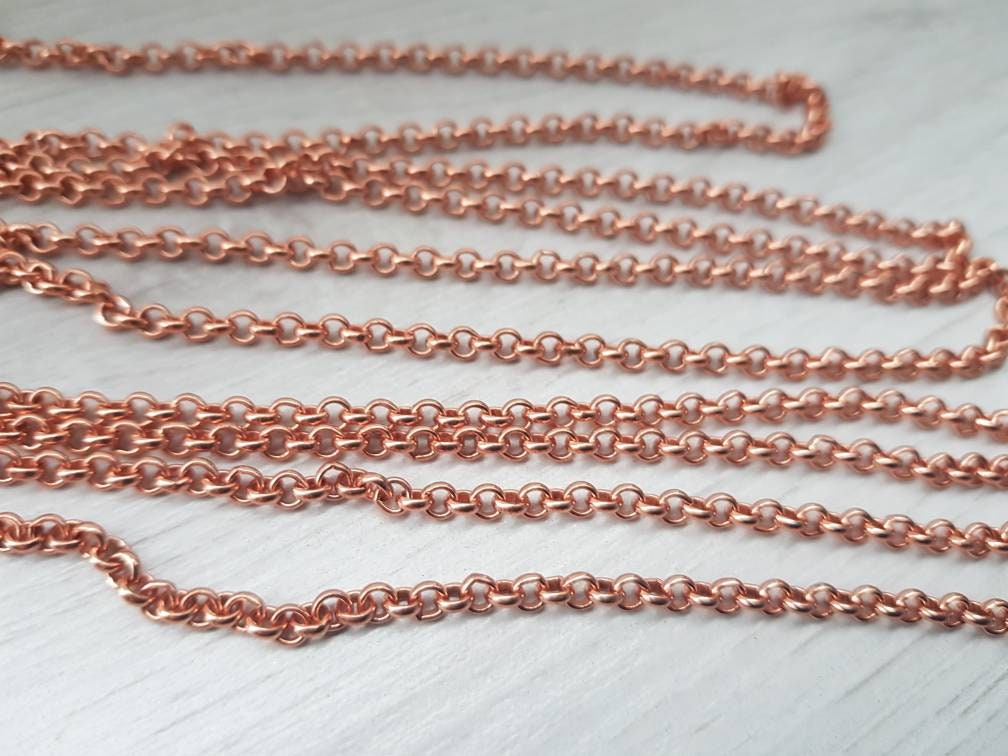 Unsoldered Links 3.5 mm Copper Chain Rolo Chain