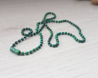 2.4MM MALACHITE Copper Ball Chain | Finished Necklace | Choice of Length