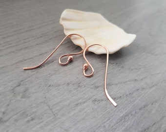 Comet | Raw Copper Long Balled French Handmade Ear Wires | 5/10/20 Pairs