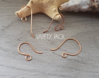 Variety Pack 5 | Raw Bronze Handmade Ear Wires | 4 Pairs