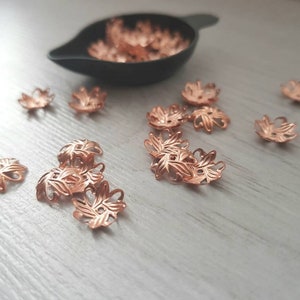 20pcs 10mm Genuine Copper Bead Caps Genuine Copper Findings Jewellery Findings image 2