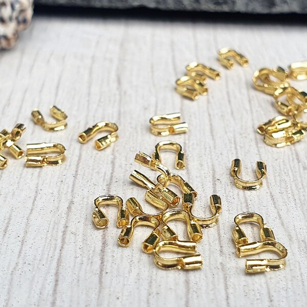18K Gold Plated Wire Protectors | Wire Guardians | 4 x 5mm | 30 Pcs