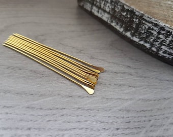 20g (0.8mm) Brass Paddle Pins | 10 PCs | Choice of Length | Jewellery Components