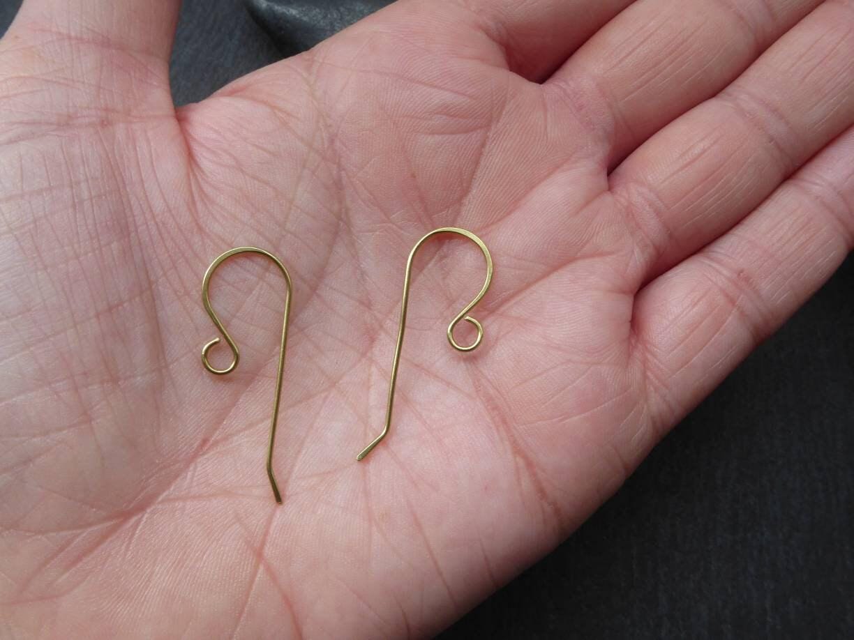 Astrid | Long French Hook Handmade Brass Ear Wires | 5/10/20 Pairs