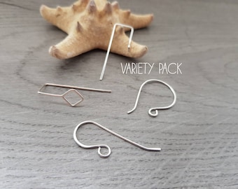 Pack de variétés 4 | Fils d’oreille en argent sterling faits à la main | 4 paires