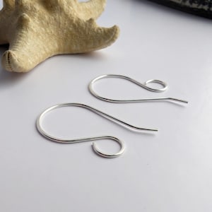 Atria | Large Round French Sterling Silver Ear Wires | 1 or 5 Pairs
