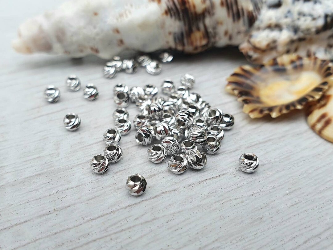 thumbnail image 2 of Italian Sterling Silver 925 Anklet – 10 Inch Open Link With 3mm Beads, Made In Italy 2 of 3