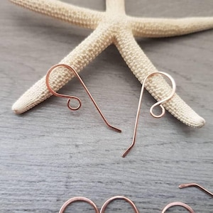 Astrid | Long French Hook Handmade Copper Ear Wires | 5/10/20 Pairs