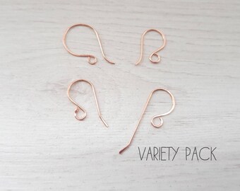Variety Pack 1 | Raw Copper Handmade Earwires | 4 Pairs