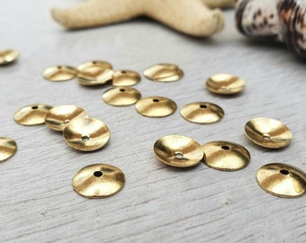 20pcs of 8mm Plain Raw Brass Bead Caps | Brass Metal Flower Caps