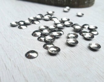 6mm Stainless Steel Bead Caps | 30 Pcs