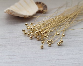 28g (0.315mm) Brass Ball Head Pin | 20/50/100 Pieces | Jewellery Components