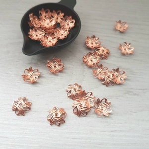 20pcs 10mm Genuine Copper Bead Caps Genuine Copper Findings Jewellery Findings image 1