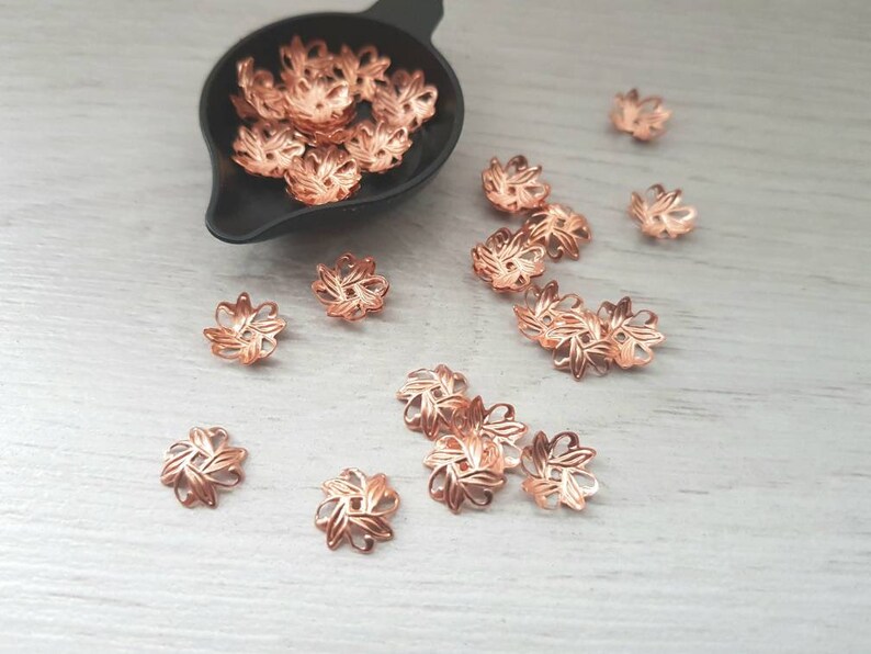 20pcs 10mm Genuine Copper Bead Caps Genuine Copper Findings Jewellery Findings image 1