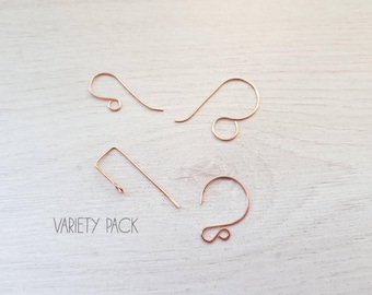 Variety Pack 2 | Raw Copper Handmade Ear Wires | 4 Pairs