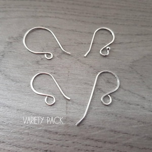 Variety Pack 1 | Handmade Sterling Silver Ear Wires | 4 Pairs