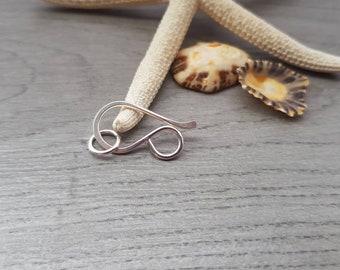 Sterling Silver Hook and Eye Clasp | Handmade Findings | 16 Gauge