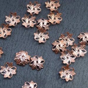 20pcs 10mm Genuine Copper Bead Caps Genuine Copper Findings Jewellery Findings image 3