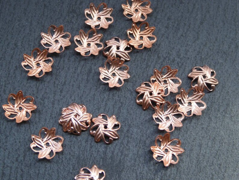 20pcs 10mm Genuine Copper Bead Caps Genuine Copper Findings Jewellery Findings image 3