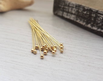 24g (0.5mm) Brass Ball Head Pin | 20 Pieces | Jewellery Components