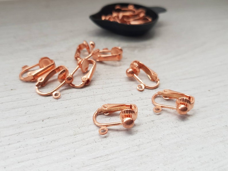 1 Pair 2pcs Copper Clip On Earring Finding Genuine Copper Etsy