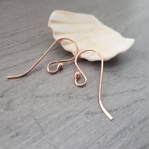 Comet | Raw Copper Long Balled French Handmade Ear Wires | 5/10/20 Pairs