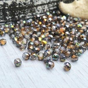 3mm Crystal Magic Copper | Czech Glass Fire polish Beads | 50 Pcs