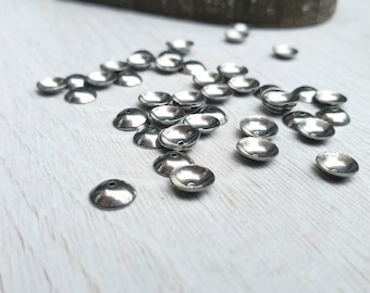50pc  stainless steel bead caps-pls pick a size 