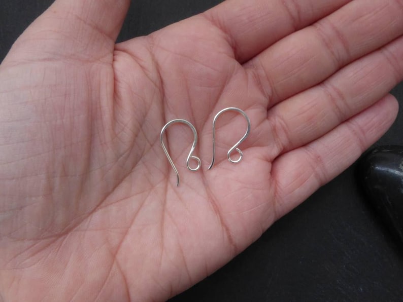Nova | Mini French Hook Handmade Sterling Silver Or Silver Filled Ear Wires | 1 or 5 Pairs image 5