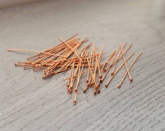 24g Genuine Copper Head Pins | 1.5" Head Pins | 25/50 Pcs