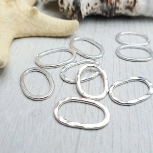 Sterling Silver 15 x 10mm Oval Connectors | Earring Components | 2/4/6/8/10 Pieces