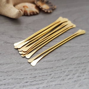 18g (1mm) Double Ended Paddle Pins | 10 PCs | Choice of Length | Copper, Brass or Sterling Silver | Jewellery Components