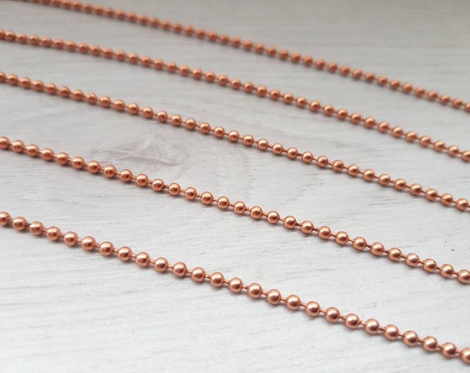 2.4 Mm Copper Ball Chain Raw Copper Chain 5/10/15/20 Foot Etsy