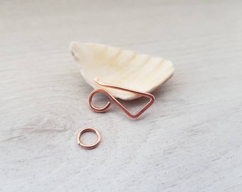 Copper Angled Hook And Eye Clasp | Handmade Findings | 16 Gauge