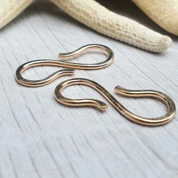 14K Gold Filled S Clasps | Handmade Findings | 16 Gauge | Double Hook Clasps