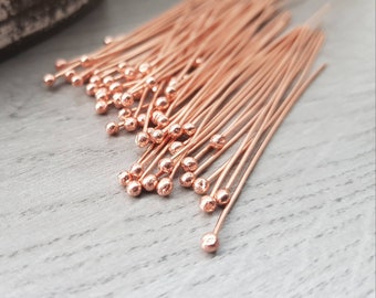 20g (0.8mm) Solid Copper Ball Head Pins | Jewellery Components