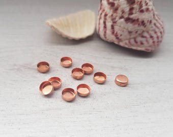 6mm Copper Round Bezel Cups | 5/10 Pieces