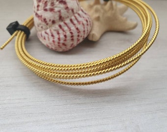 18g Twisted Brass Wire | Bare Wire | 5 Ft Lengths | 1.8mm Diameter