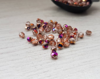 4mm Crystal Sliperit | Czech Glass Fire Polish Beads | 50 Pcs