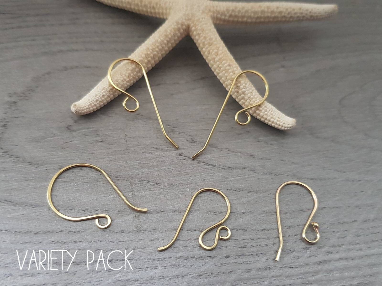 Variety Pack 6 Handmade Brass Ear Wires 4 Pairs 