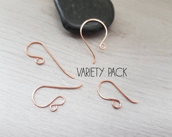 Variety Pack 5 | Raw Copper Handmade Ear Wires | 4 Pairs