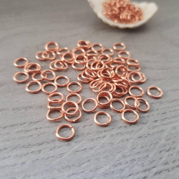 50pcs Copper Jump Rings | 6mm Jump Rings | 19 AWG