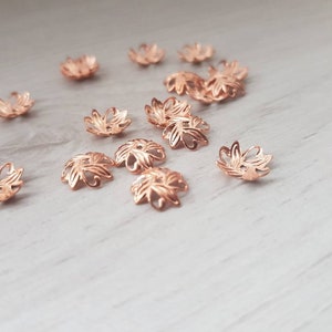 20pcs 10mm Genuine Copper Bead Caps Genuine Copper Findings Jewellery Findings image 4